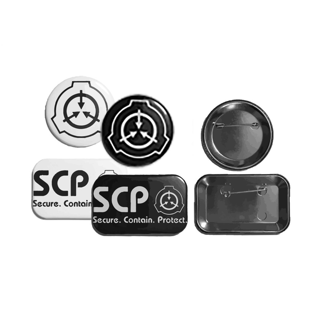 SCP財団シンボル3点セット (ストラップ 缶バッジ マグネット)