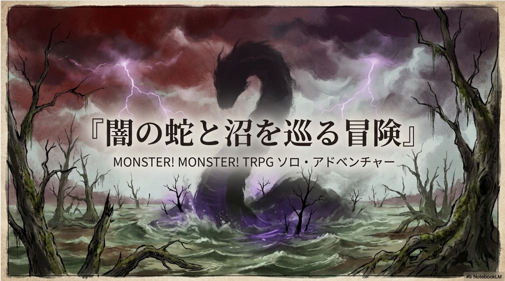 モンスター!モンスター!TRPG ソロアドベンチャー『沼をめぐる冒険~闇の蛇奇譚~』