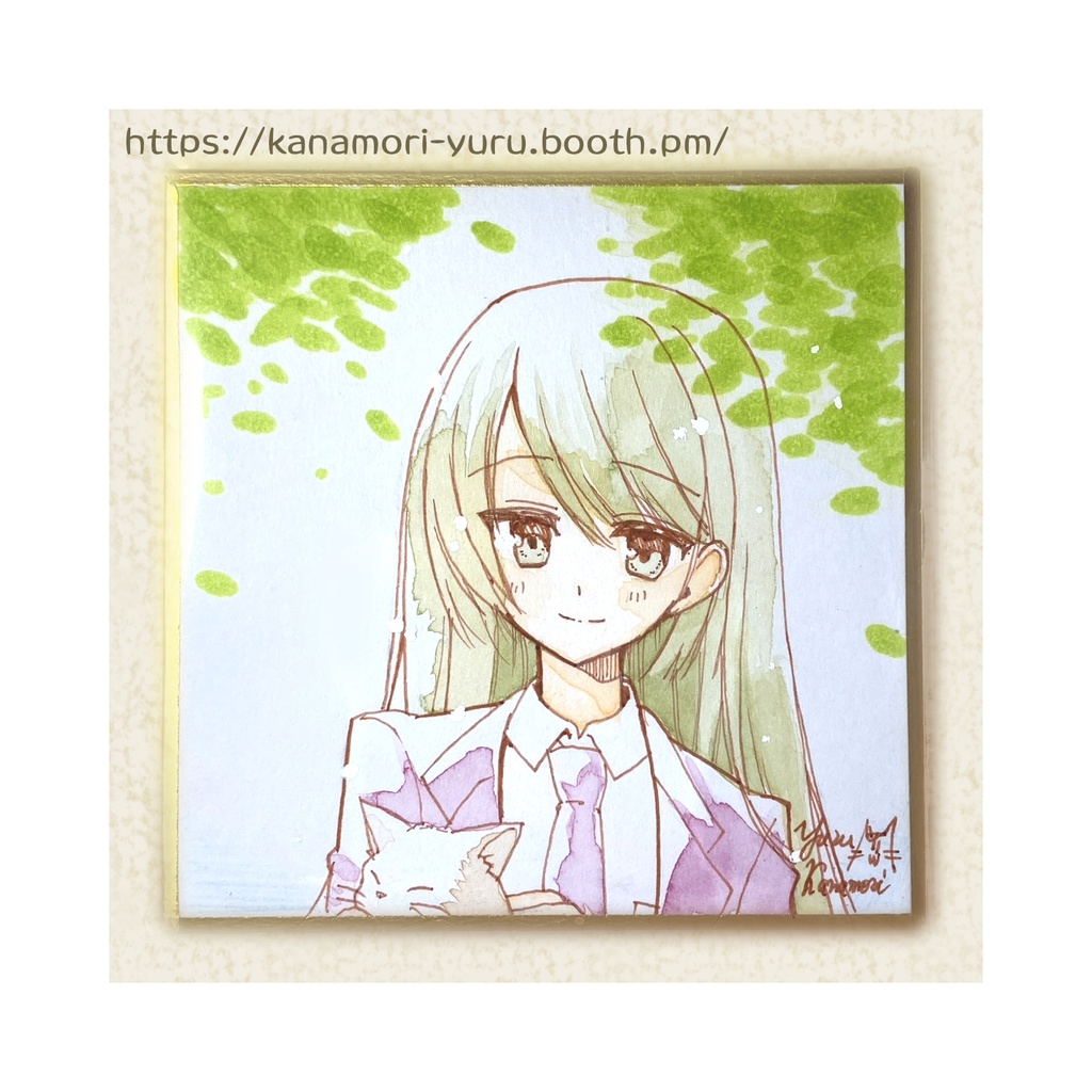 豆色紙(香乃① 猫_水彩)