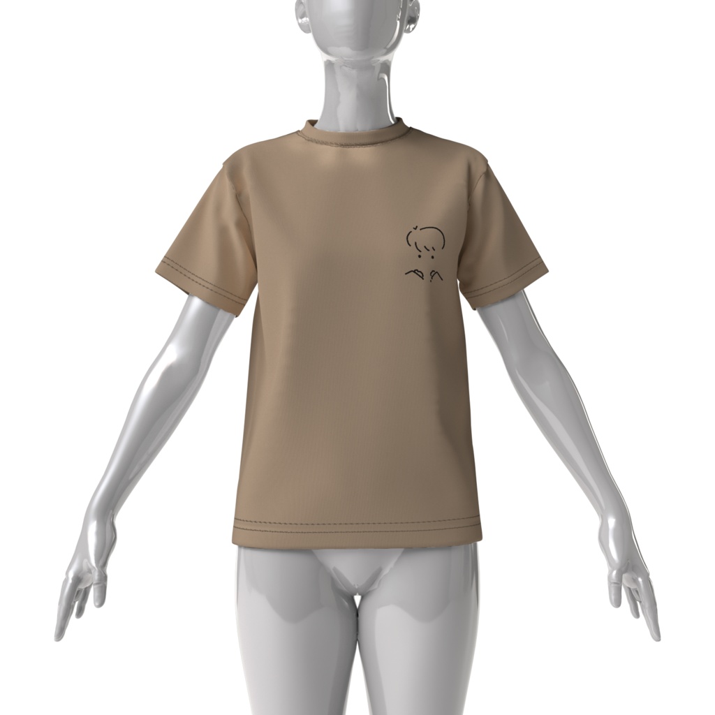 きみのかれファングッズ•ビッグシルエットTシャツ(サンドベージュ/ホワイト)