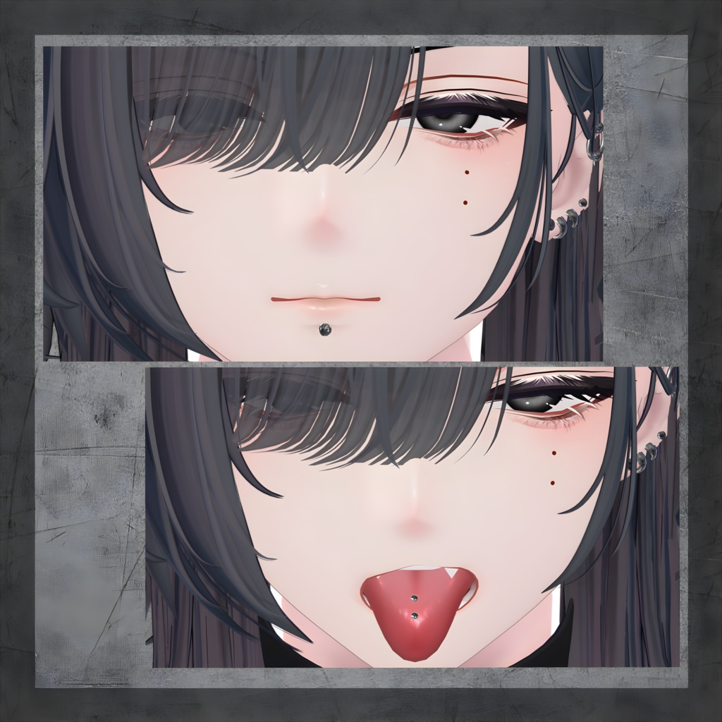 【狛乃専用】 labret center tongue set / リップシンク対応