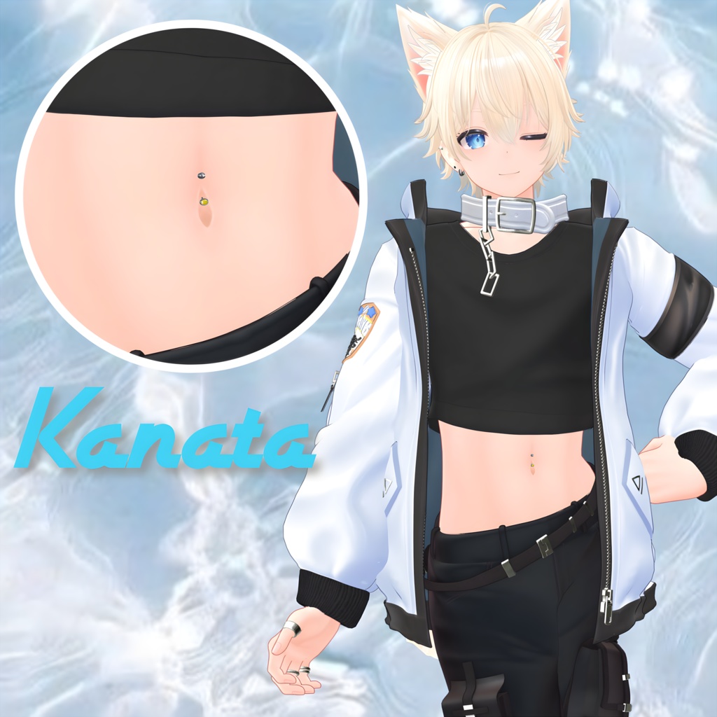 【8アバター対応】 Navel pierce set / へそピアスセット