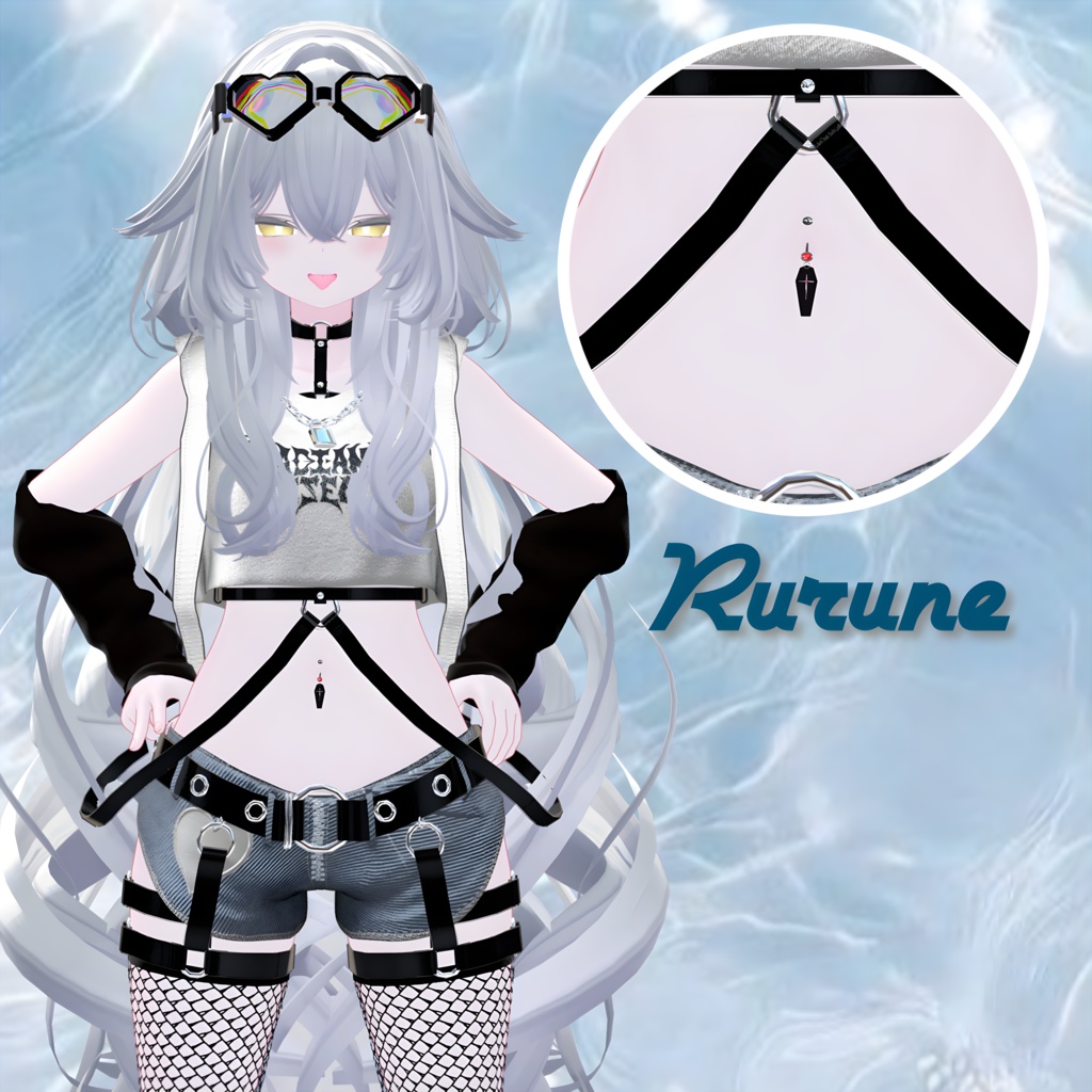 【8アバター対応】 Navel pierce set / へそピアスセット