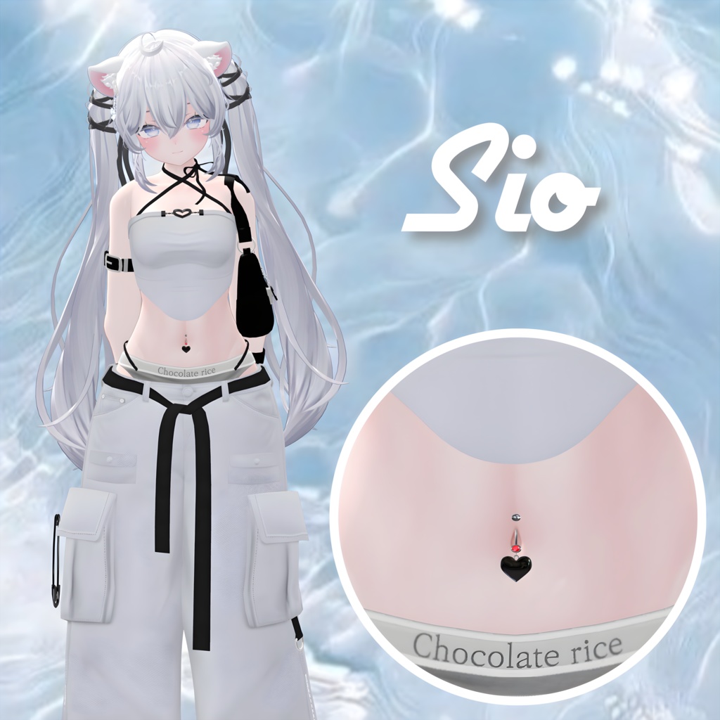 【8アバター対応】 Navel pierce set / へそピアスセット