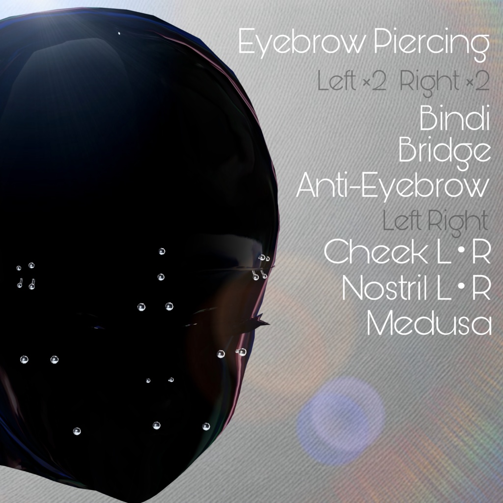 【8アバター】 Obscure Points / フェイスピアスセット【リップシンク対応】