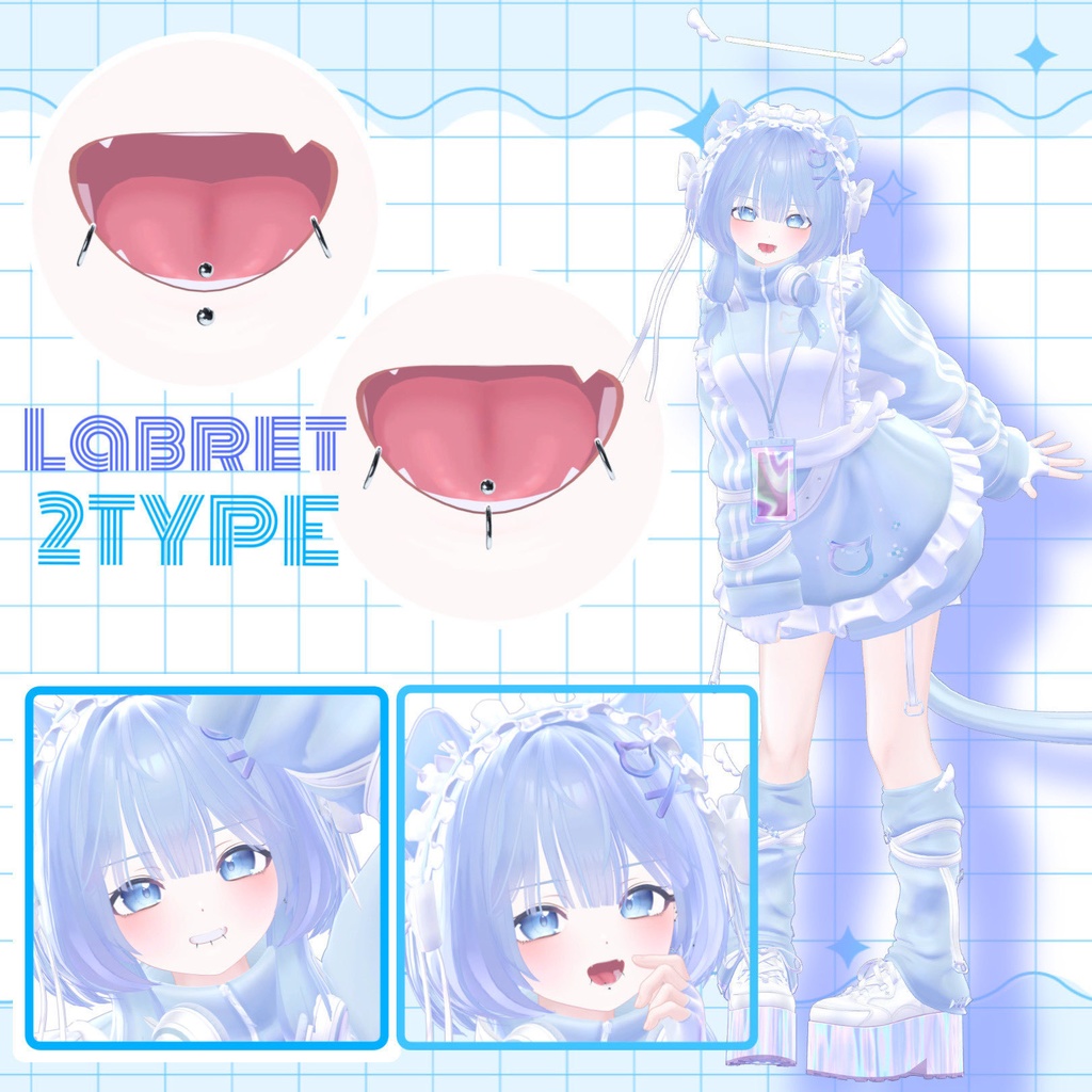 【ぷまちゃん専用】 face pierce set / リップシンク対応