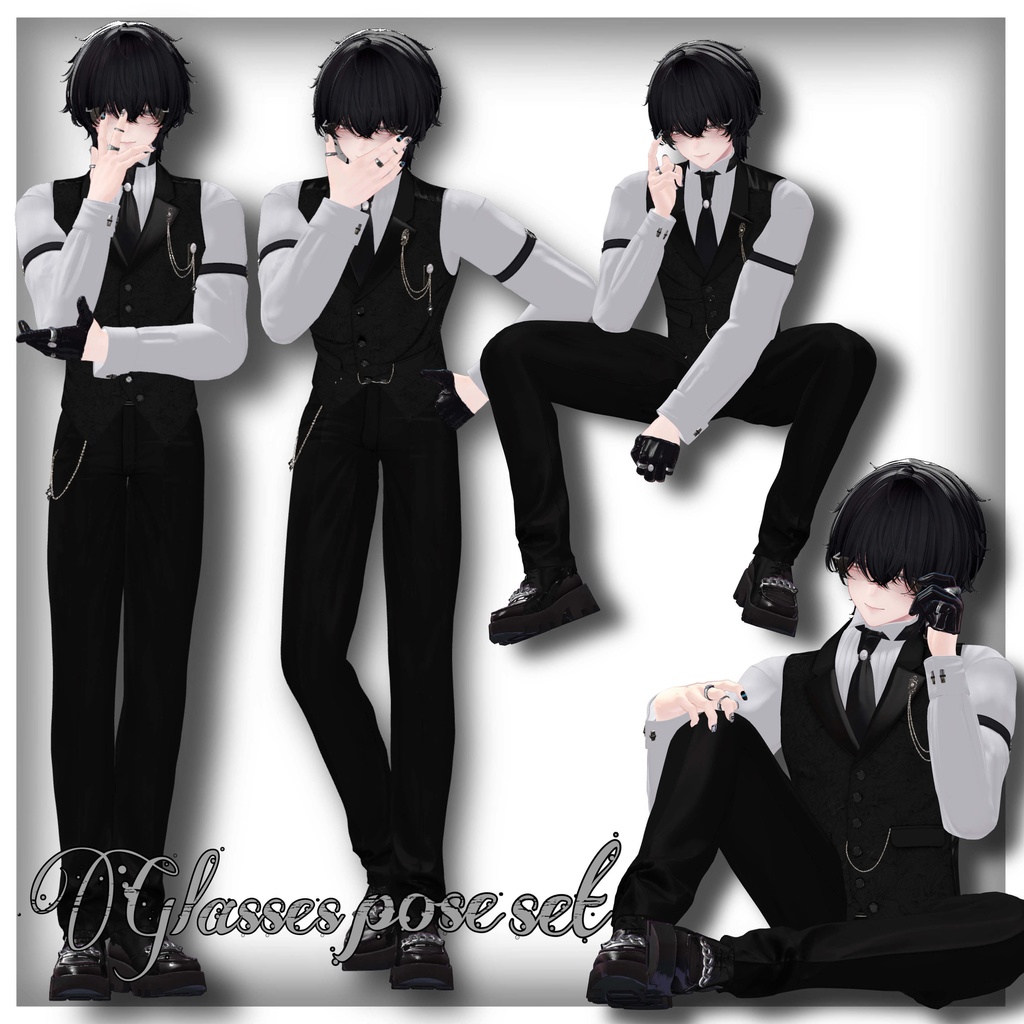 【Free / 無料】 glasses pose set