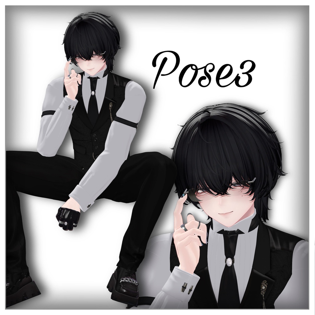 【Free / 無料】 glasses pose set