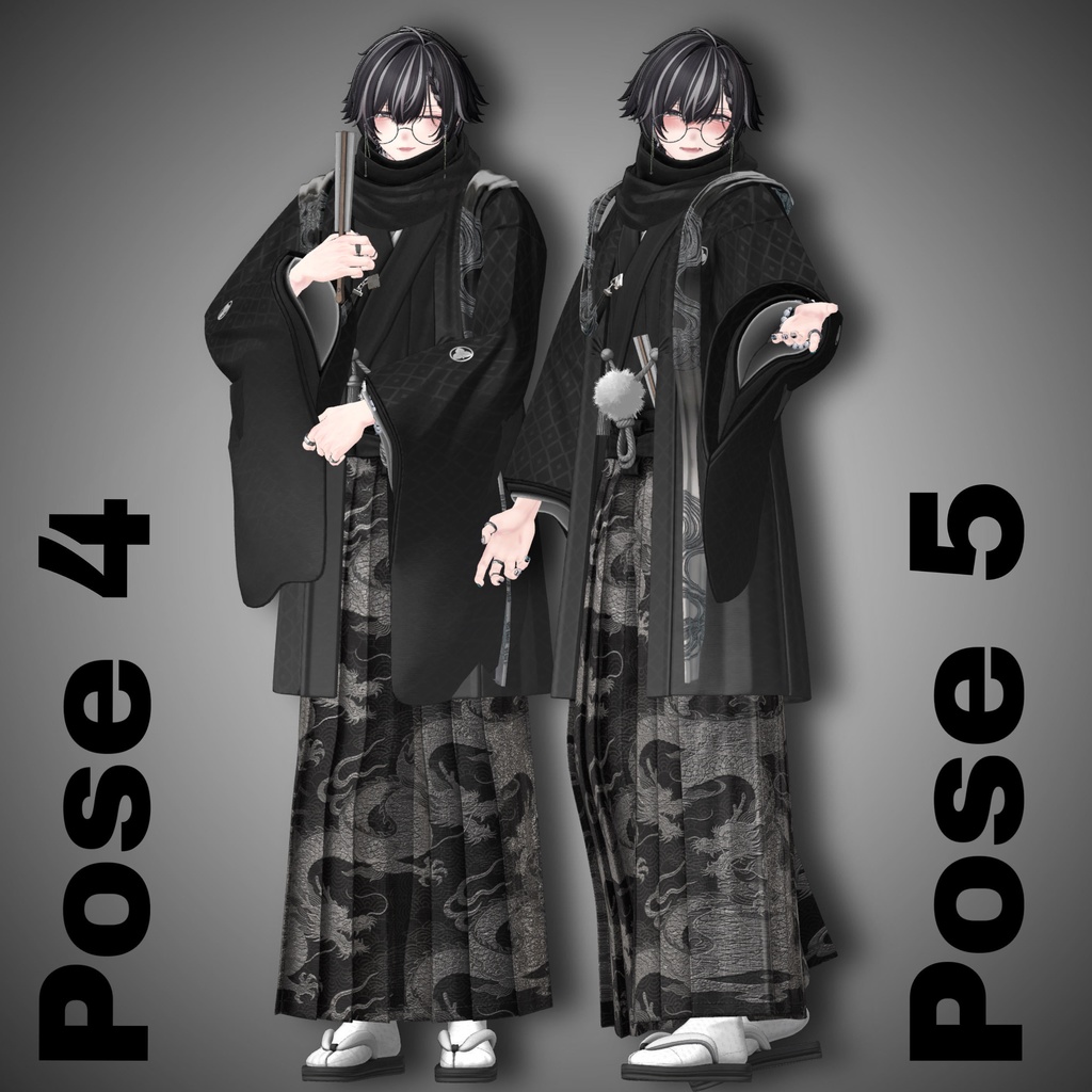 【APL対応】 Men's KIMONO/HAKAMA POSE 10ポーズ