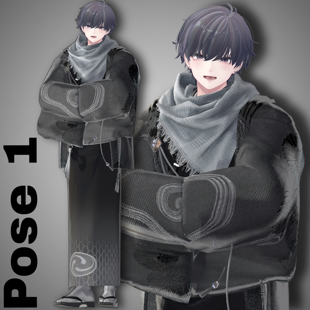 【APL対応】 Men's KIMONO POSE 10ポーズ