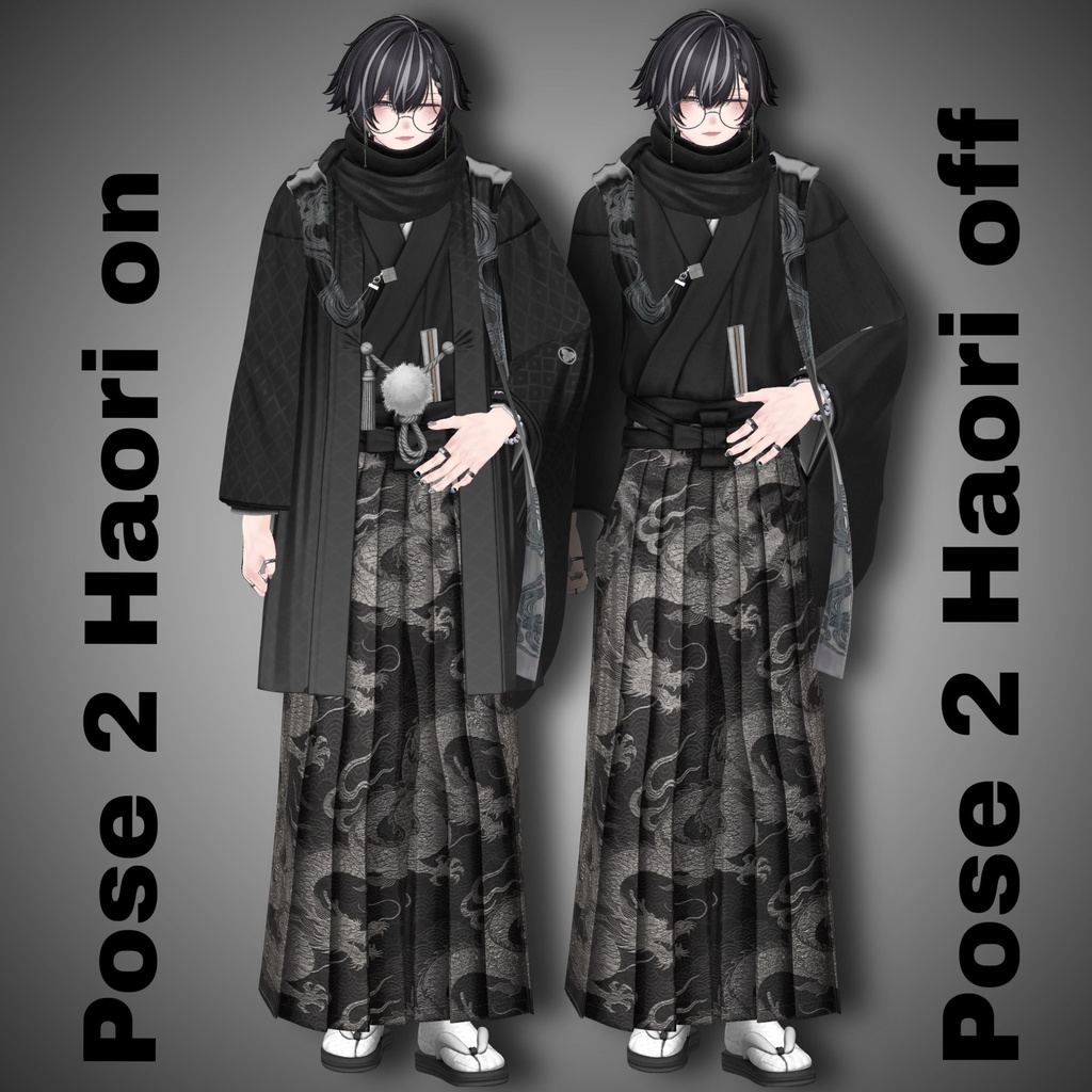 【APL対応】 Men's KIMONO/HAKAMA POSE 10ポーズ