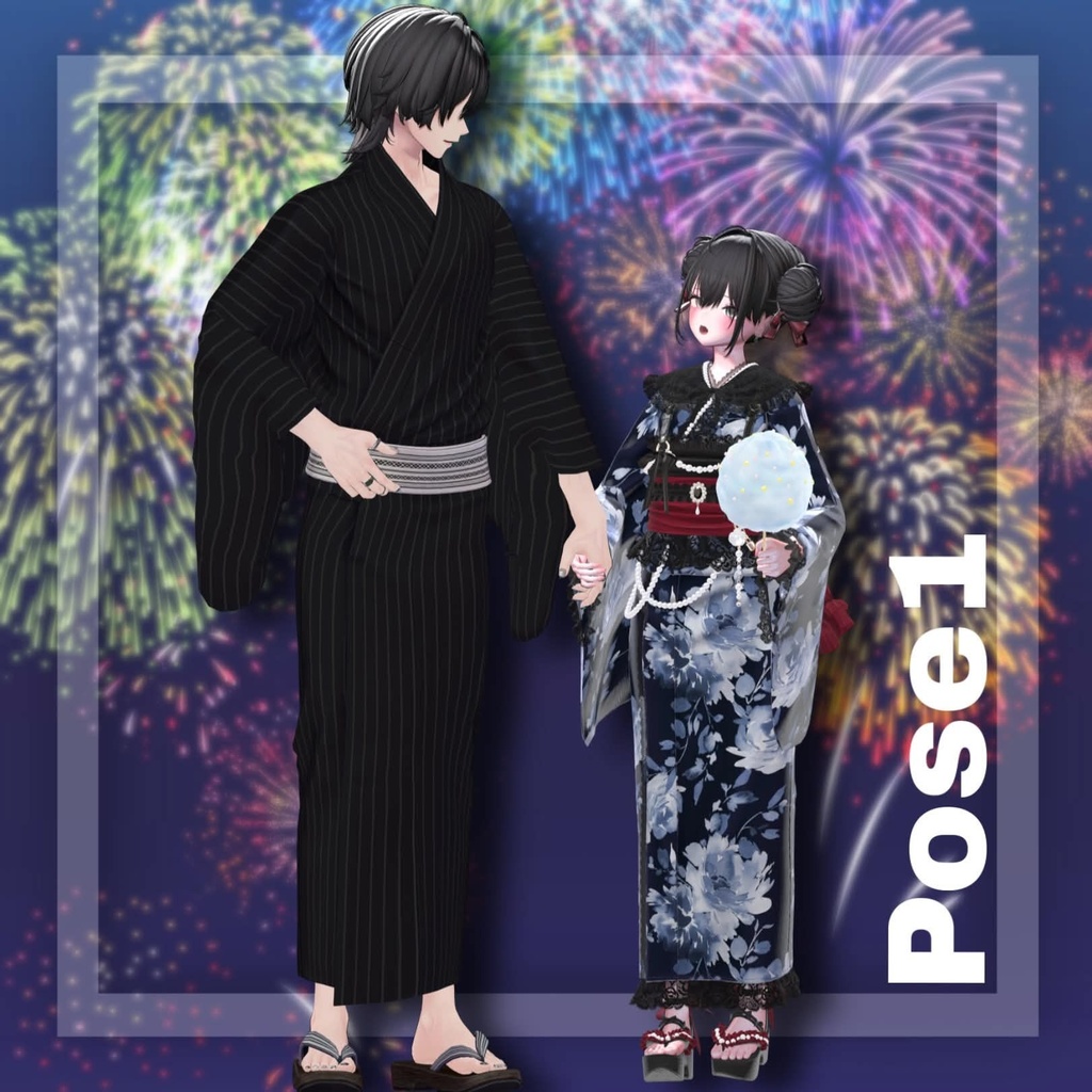 【Free / 無料】 🎆浴衣ペアポーズ🎆 【APL対応】