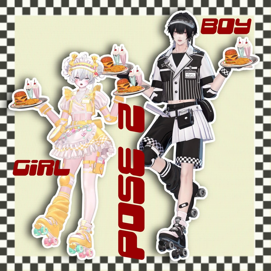 【APL対応】Café&Diner pose set 20pose