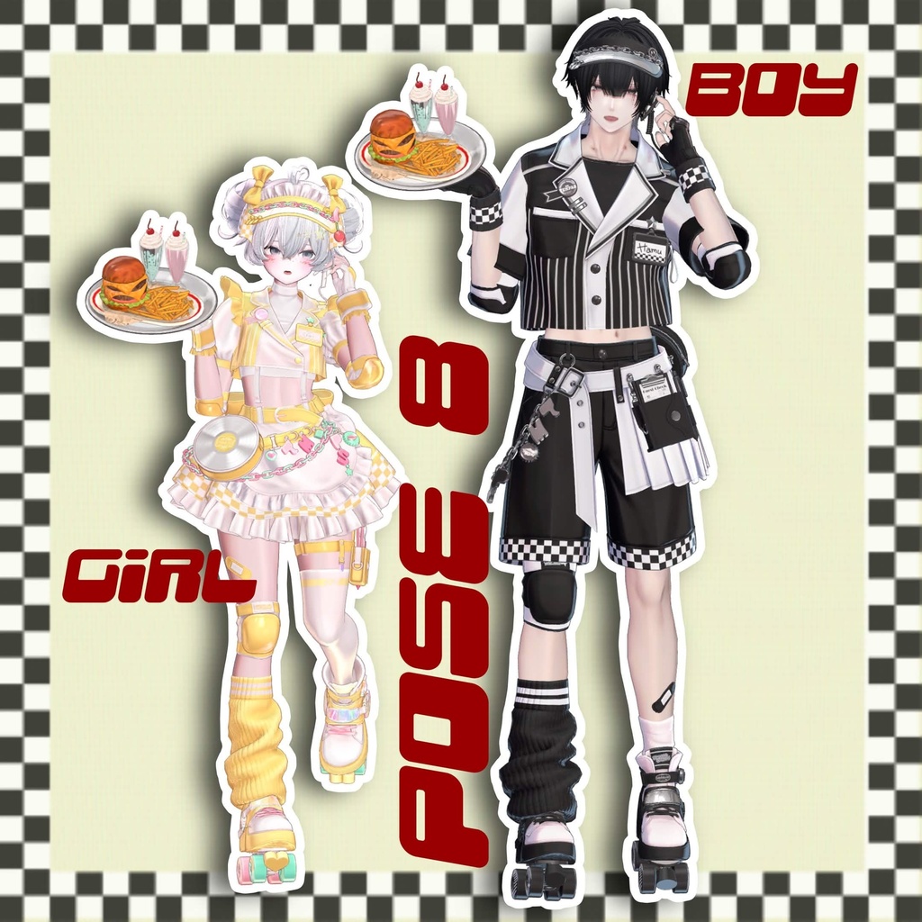 【APL対応】Café&Diner pose set 20pose