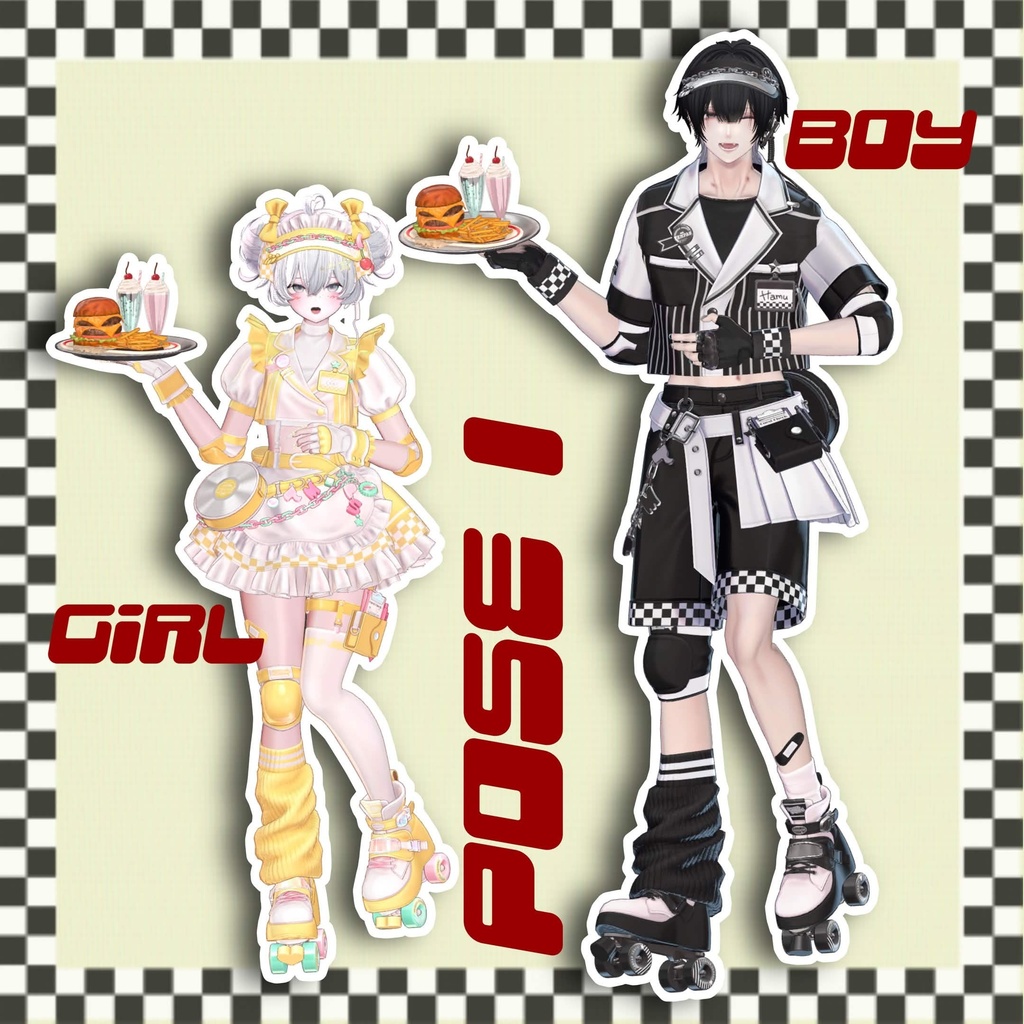 【APL対応】Café&Diner pose set 20pose