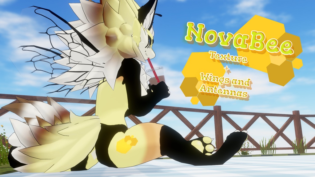 Bee Texture + Wings and Antennas (For the Novabeast)