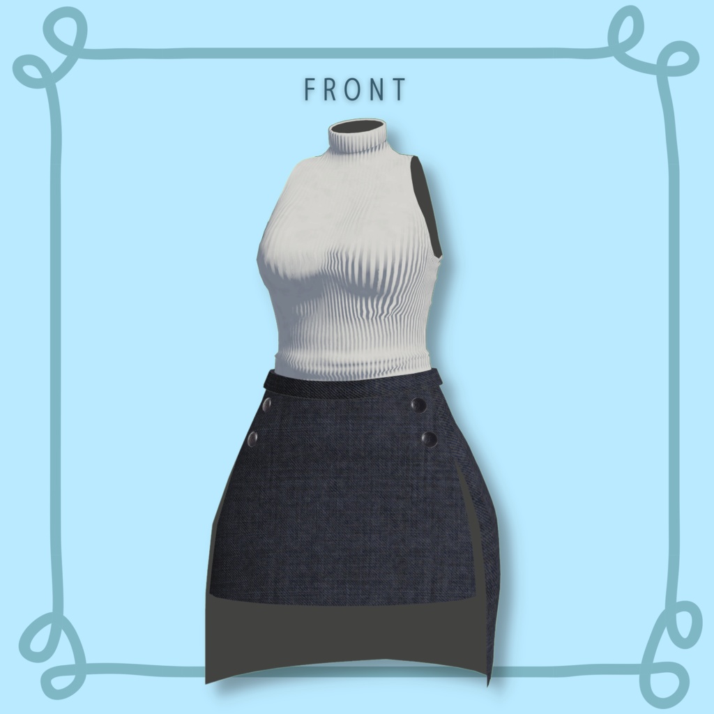 竜胆ちゃん用 「ノースリーブ&スリットスカートコーデ」