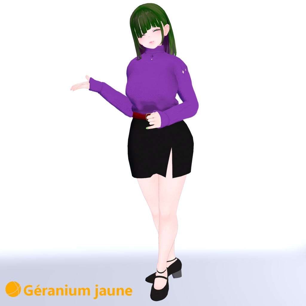 くろなつちゃん用衣装 スリットスカート&ニット