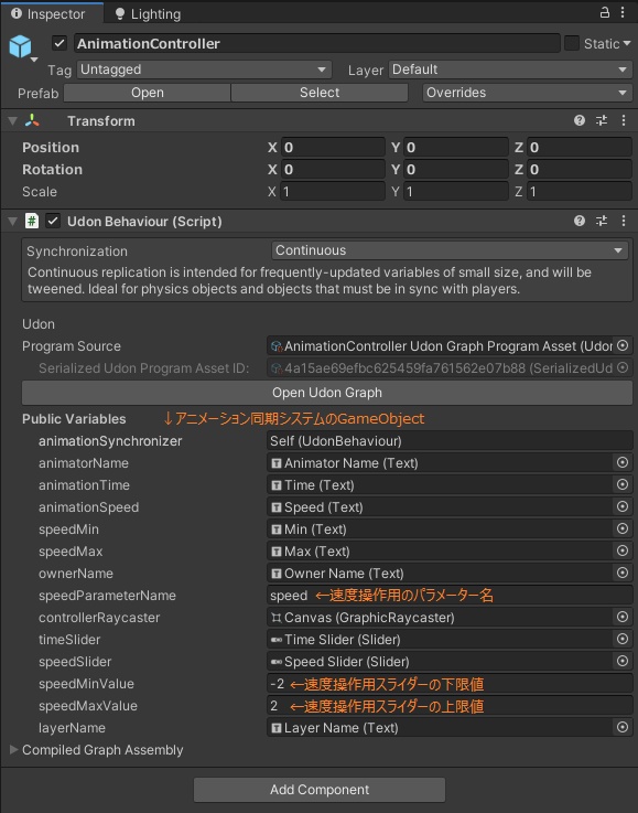 【無料】アニメーション操作盤【UdonGraph】