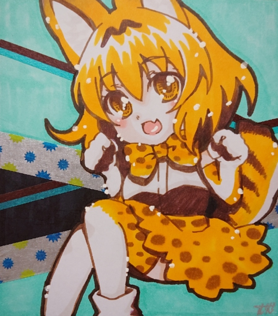 けものフレンズ サーバル 直筆イラスト色紙 Made By Mumu Booth