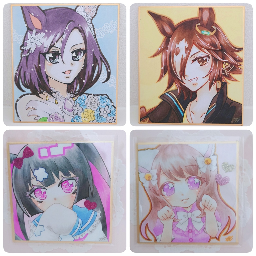 小色紙＆豆色紙 直筆イラスト色紙