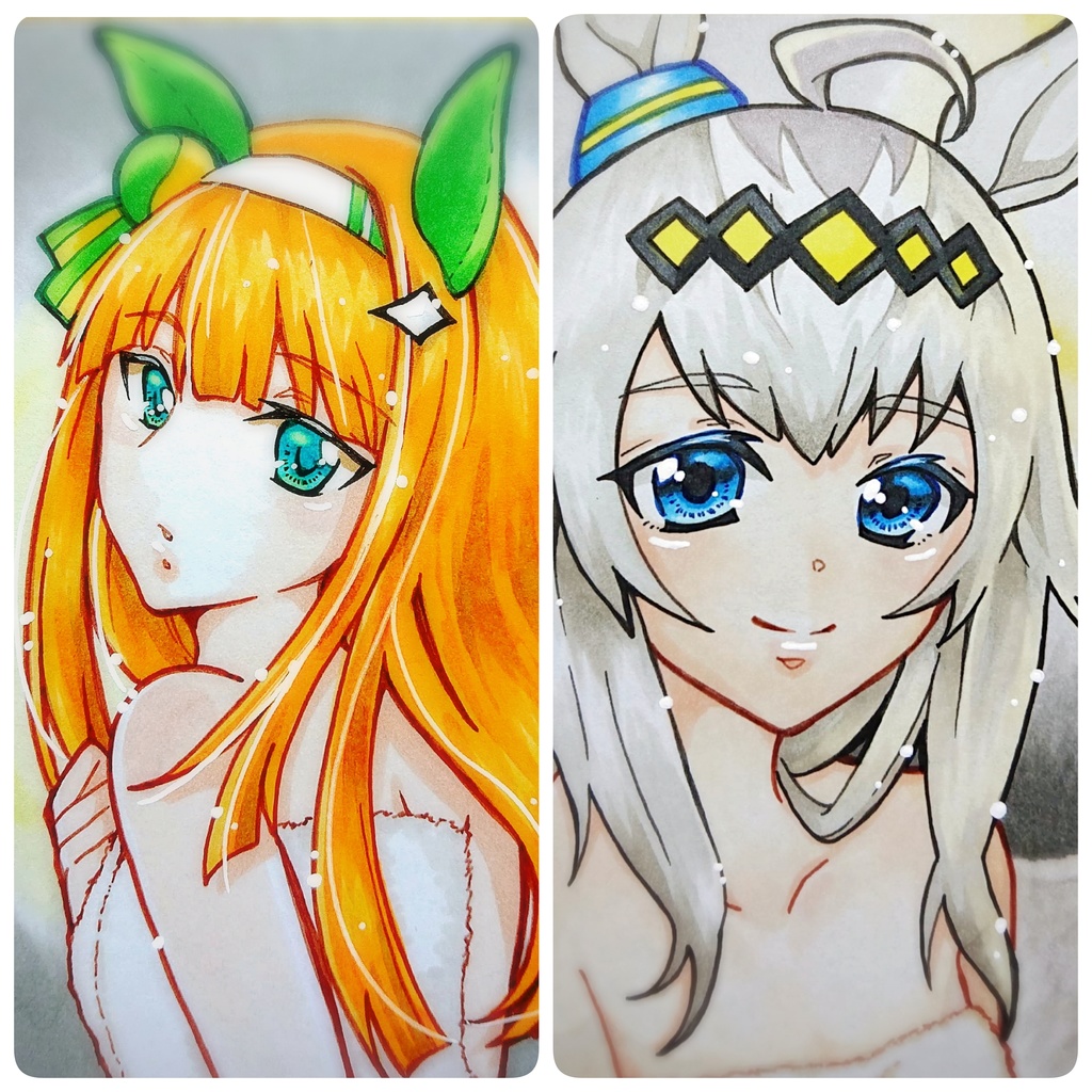 色紙〔 サイレンススズカ ウマ娘〕 同人 オリジナル 手描き