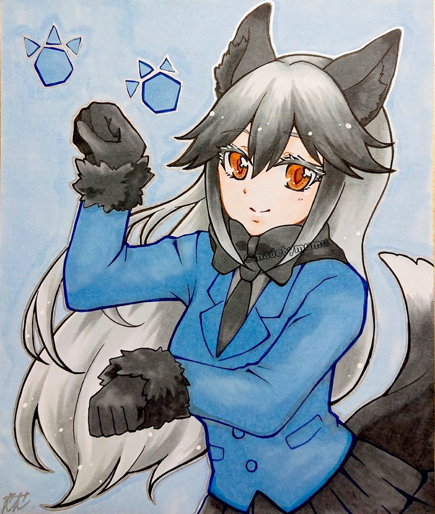 けもフレ ギンギツネちゃんのキツネダンス 直筆イラスト色紙 Made By Mumu Booth