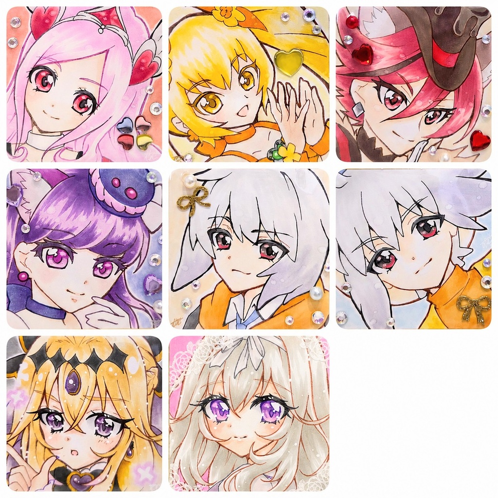 プリキュア直筆豆色紙