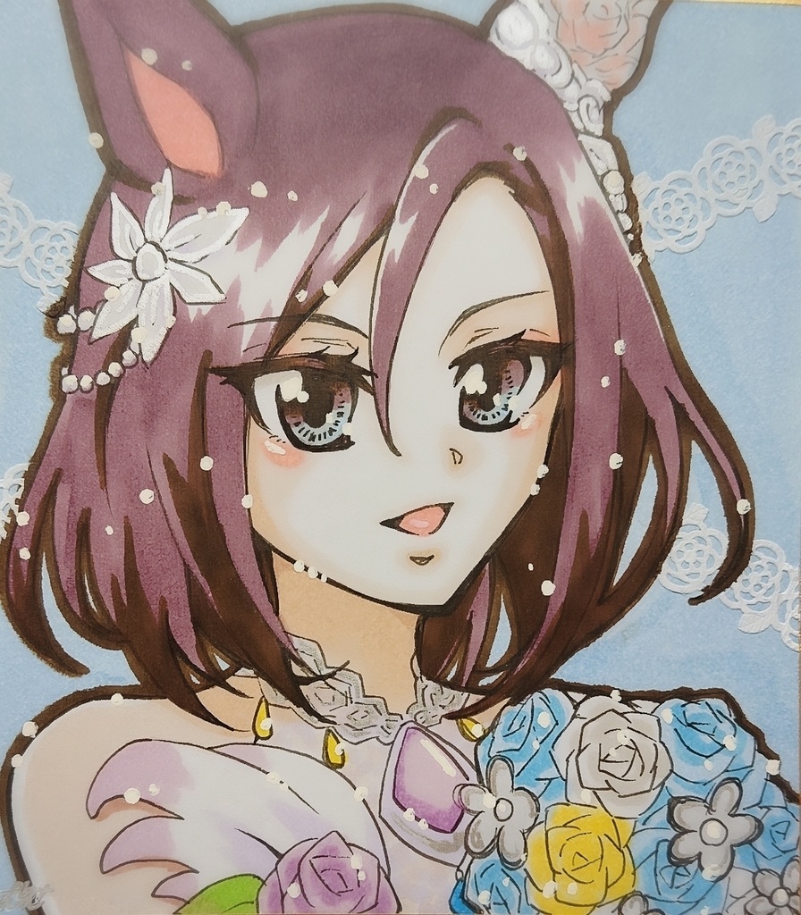 エアグルーヴ 直筆イラスト色紙 ウマ娘