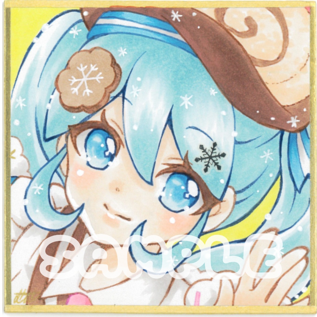 SNOW MIKU 2026 装飾付き豆色紙