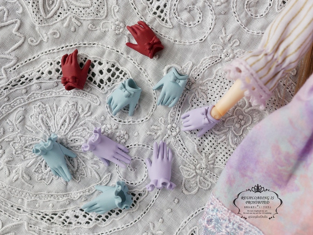 ◆◆ハルモニアシリーズ用リボン手袋/ハンドメイド