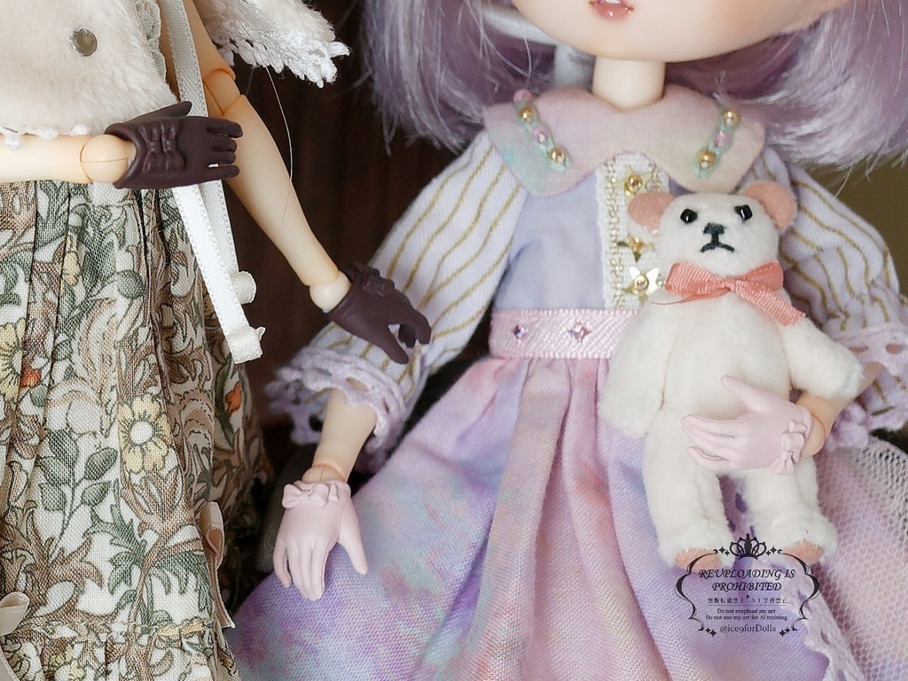 ◆受注生産◆ハルモニアシリーズ用リボン手袋2種/ハンドメイド
