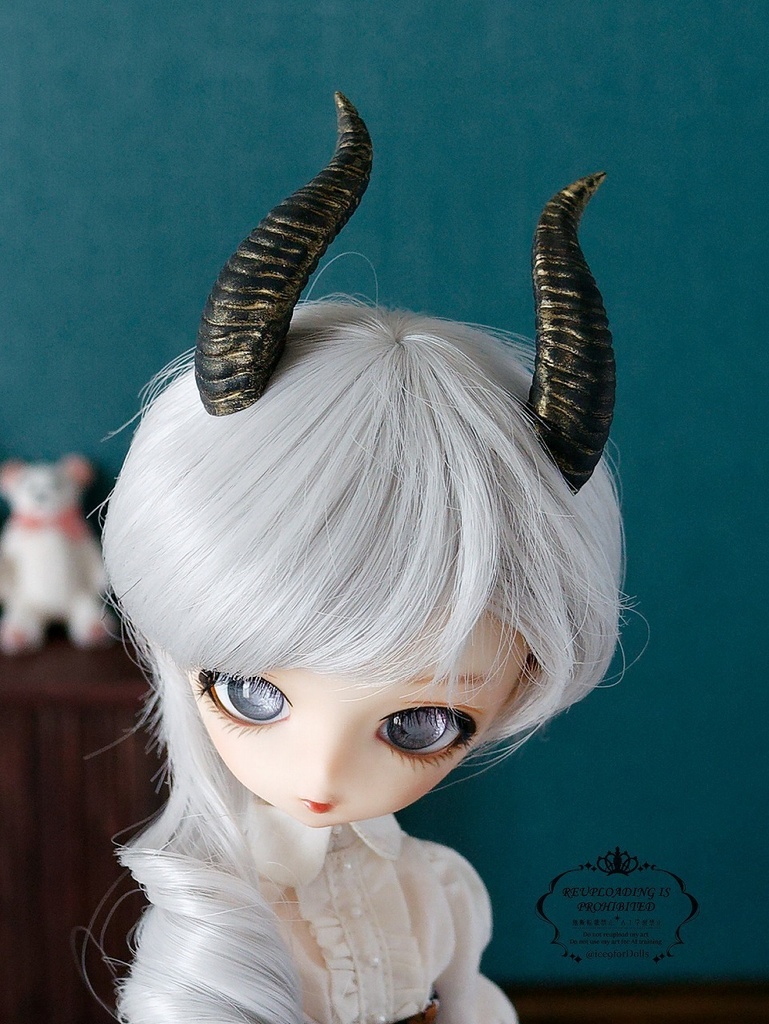 ◆受注生産◆ドール用ヤギのツノ/ハンドメイド品