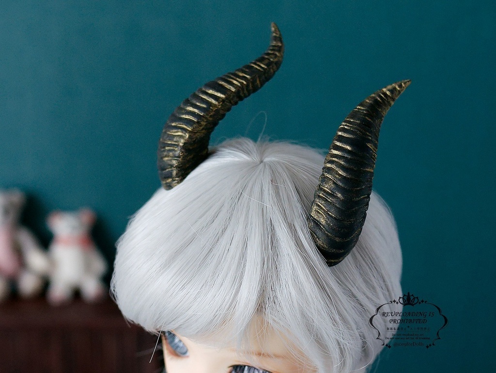 ◆受注生産◆ドール用ヤギのツノ/ハンドメイド品