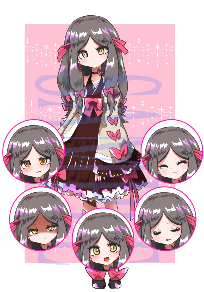 【立ち絵素材】メルヘン少女〈蜘蛛〉（表情差分PNG/羽、しっぽ、異形などのオプション付PSD）