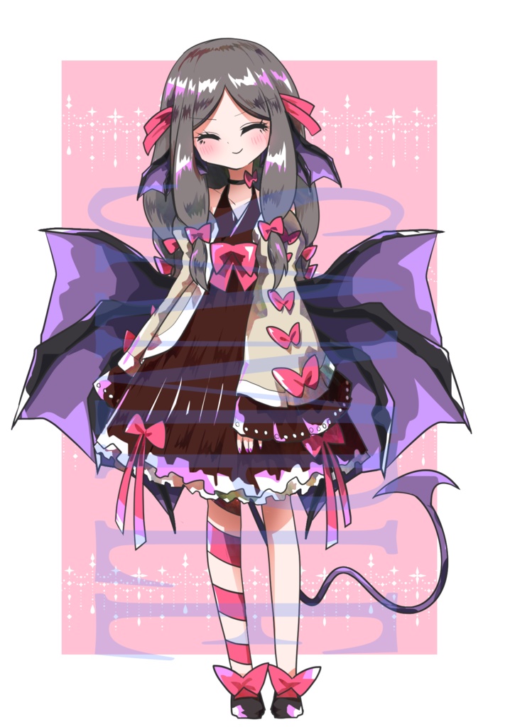 【立ち絵素材】メルヘン少女〈蜘蛛〉(表情差分PNG/羽、しっぽ、異形などのオプション付PSD)