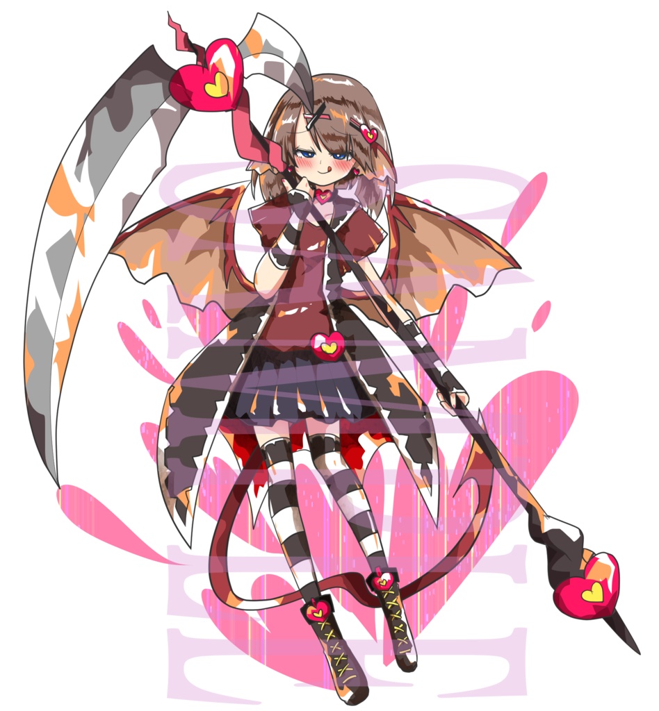 【立ち絵素材】ファンタジー少女〈蚊〉(表情差分PNG/羽、武器などのオプション付PSD)