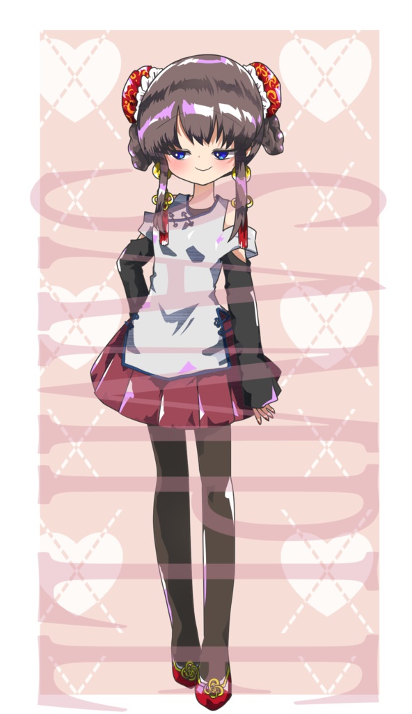 【立ち絵素材】おしゃれな少女〈中華風〉(表情差分PNG/髪型ちがい、帽子などオプション付PSD)