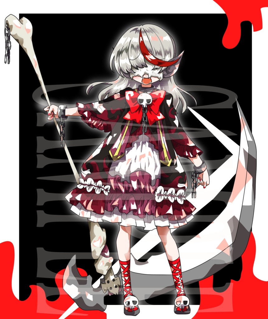 【立ち絵素材】ファンタジー少女〈蝙蝠〉(表情差分PNG/羽、武器などのオプション付PSD)