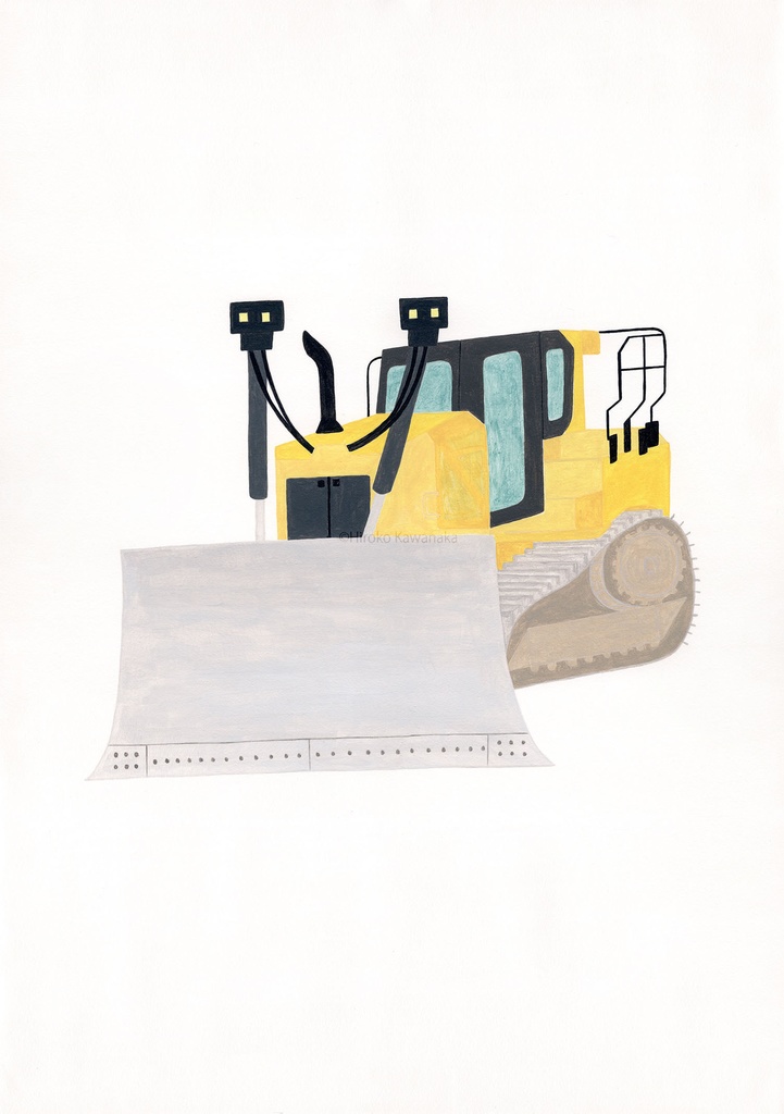 【額付】原画『ブルドーザ』