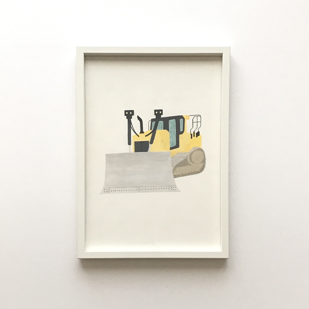 【額付】原画『ブルドーザ』