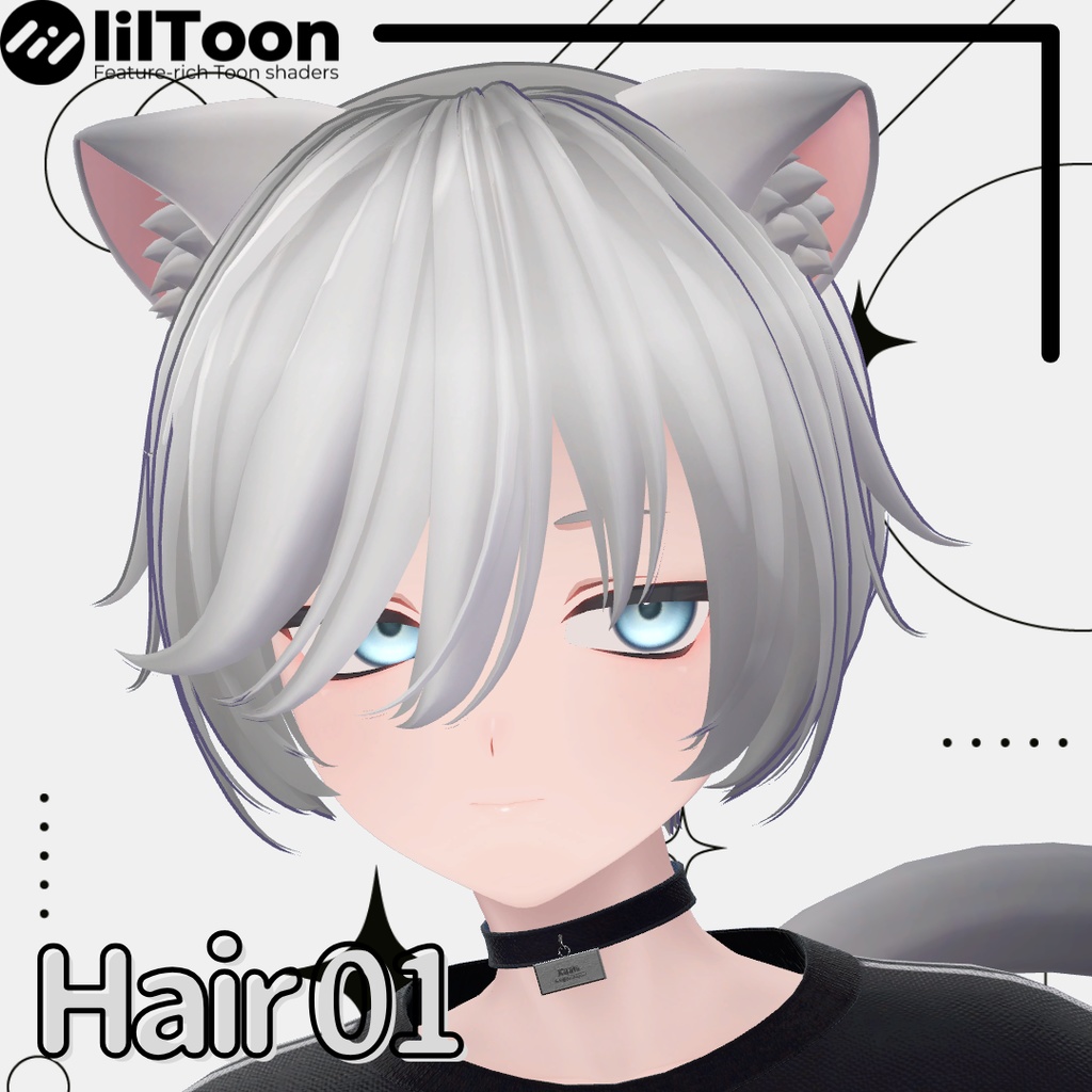 【複数アバター対応】hair 01【VRchat想定hair】