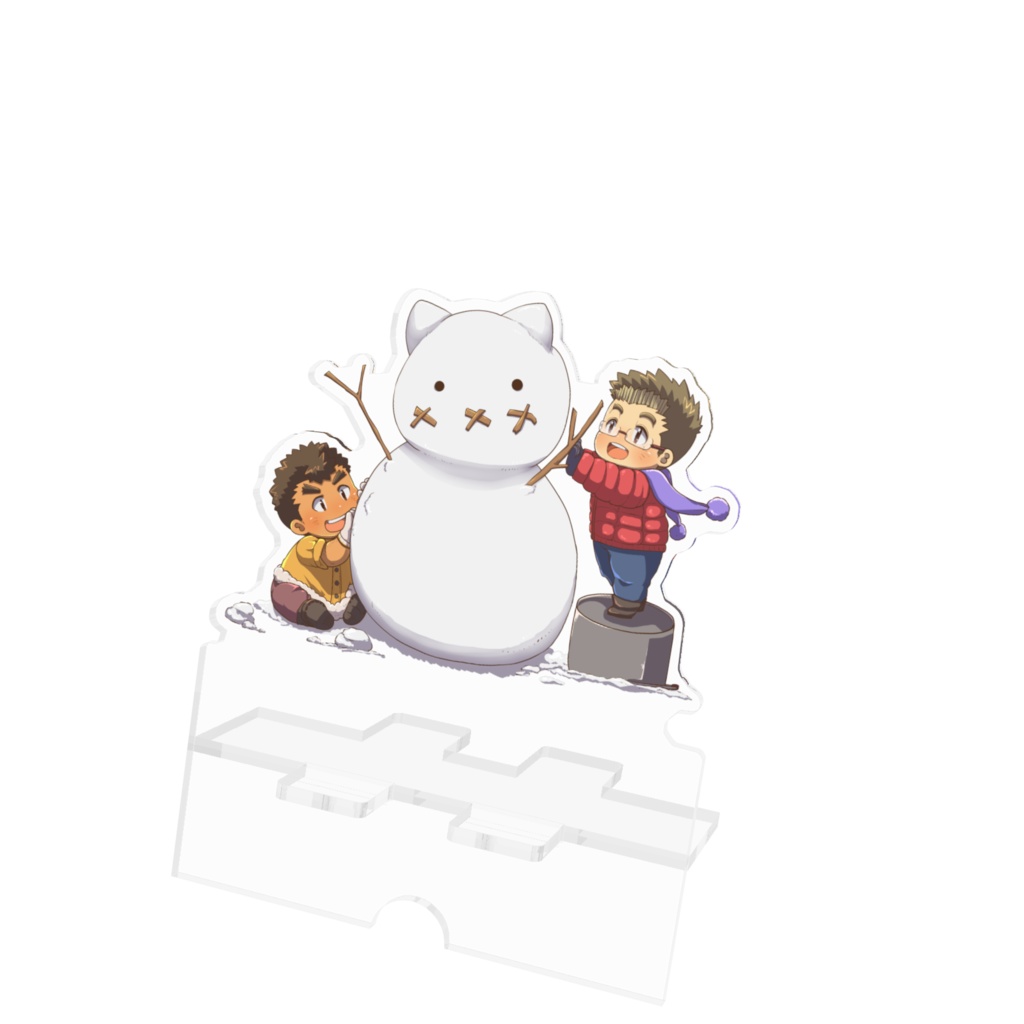 【pixivFACTORY】ケンゴ＆シロウ(雪遊び)【スマホスタンド】