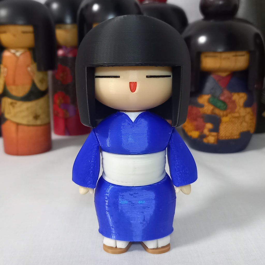 三次元印刷機製簡易可動式おかっぱこけしちゃん一号