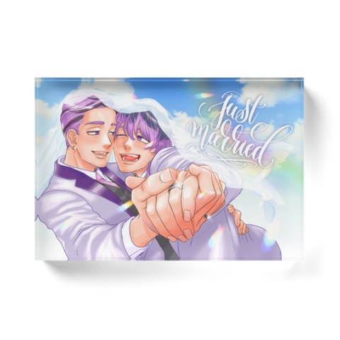 【蘭竜】結婚アクリルブロック(二次会風チェキ付)