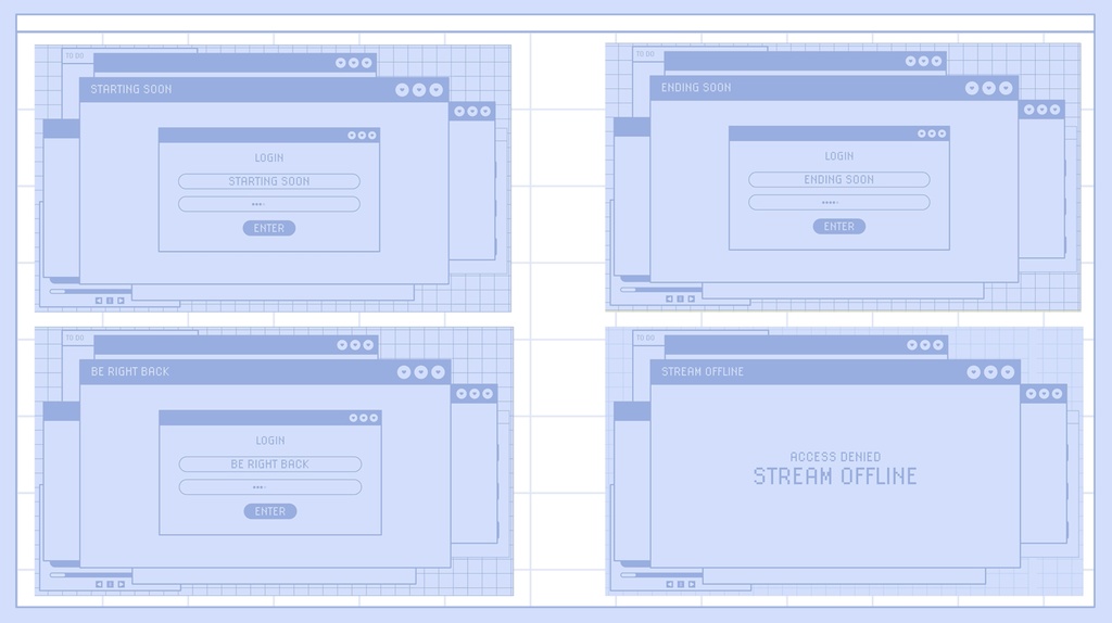 Blue Browser Stream Overlay Pack Twich, Youtube - Aesthetic - Cute - Internet