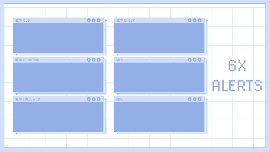 Blue Browser Stream Overlay Pack Twich, Youtube - Aesthetic - Cute - Internet