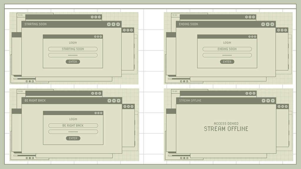 Green Browser Stream Overlay Pack Twich, Youtube - Aesthetic - Cute - Internet