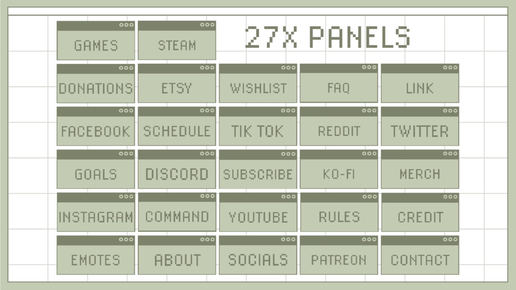 Green Browser Stream Overlay Pack Twich, Youtube - Aesthetic - Cute - Internet