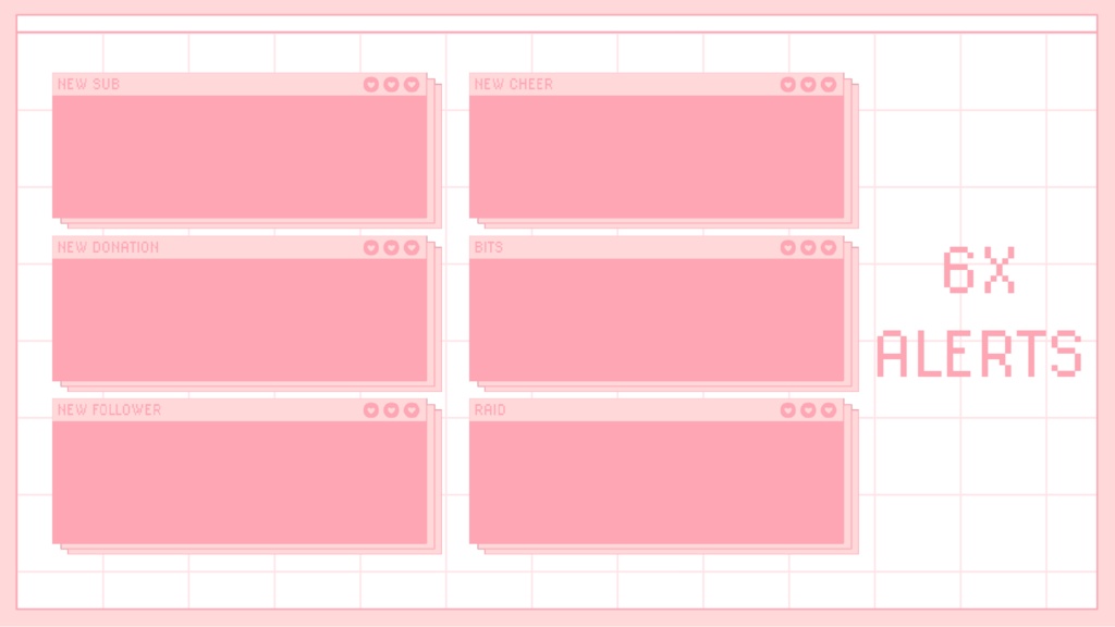 Pink Browser Stream Overlay Pack Twich, Youtube - Aesthetic - Cute - Internet